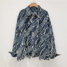 Load image into Gallery viewer, Retro Raw Edge Denim Jacket – Autumn Street Style