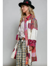 Load image into Gallery viewer, Pol -Artisan Eyelet Top Mixed Prints & Heart Patch Cardigan