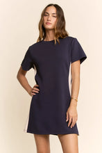 Load image into Gallery viewer, Davi & Dani - Navy Mint Shift Short-Sleeve Mini Length Dress