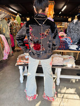 Load image into Gallery viewer, Velvet Rayon Military Jacket w/ Burnout Velvet Applique