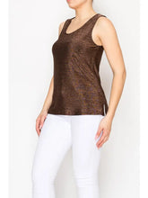 Load image into Gallery viewer, Origami - Shimmery Essential Sleeveless Lurex Tank - COPPER