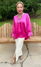 Load image into Gallery viewer, HC Ooh La La Pleated Silk Blouse