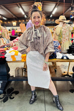 Load image into Gallery viewer, High Waist Sequin Skirt - Silver