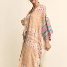 Load image into Gallery viewer, Davi & Dani - Garden of Whimsy Cat Printed Back Kimono Duster