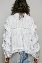 Load image into Gallery viewer, Pol - Feminine Eyelet Ruffle Floral Trim Lace Zip Front Jacket
