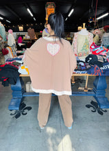Load image into Gallery viewer, BLUEVELVET - HEART PEACE PATCHWORK TOP - MOCHA
