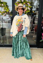 Load image into Gallery viewer, Bluevelvet - Side Tiered Textured Velvet Wideleg Ruffle Pants