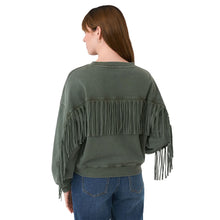 Load image into Gallery viewer, J.NNA - OLIVE FRINGE SWEATSHIRT