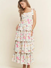Load image into Gallery viewer, J.NNA - Floral Print Tiered Maxi Dress