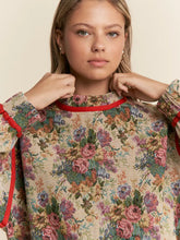 Load image into Gallery viewer, J.nna - Vintage Floral Mock Neck Top