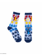 Load image into Gallery viewer, Sock Candy - Supergirl Star Shimmer Sheer Crew Sock
