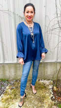 Load image into Gallery viewer, HC Ooh La La Pleated Silk Blouse