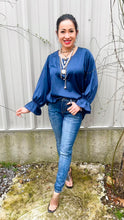 Load image into Gallery viewer, HC Ooh La La Pleated Silk Blouse