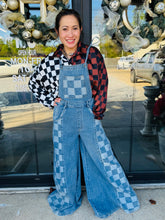 Load image into Gallery viewer, Davi & Dani - Washed Denim Wide Leg Opening Overall Jumpsuit