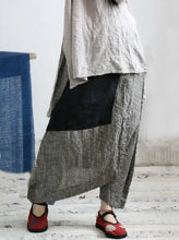 Load image into Gallery viewer, HCB - Vintage Plaid Split-Joint Cropped Linen Pants ship 8-10
