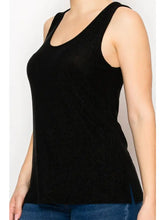 Load image into Gallery viewer, Origami - Shimmery Essential Sleeveless Lurex Tank - Black