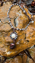 Load image into Gallery viewer, HC - The Love Sun Black/White Pearls Necklace 16"-24"