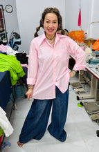 Load image into Gallery viewer, HC - Love Me Some Back Pleated Point Collar Shirt- Sweet Pink