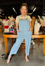 Load image into Gallery viewer, Linen Overalls White Dot