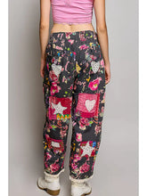 Load image into Gallery viewer, Pol - Heart Star Patch Elastic Waistband Lace Trim Straight Pants