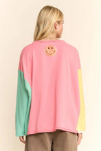 Load image into Gallery viewer, Davi & Dani - Sequins Smily Face Patched Knit Pullover Top