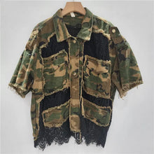 Load image into Gallery viewer, HCB - Vintage Camouflage Lace Patchwork Denim Jacket