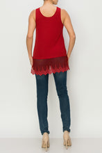Load image into Gallery viewer, Origami - TANK TOP WITH LACE LAYER RED