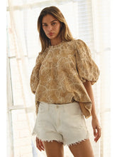 Load image into Gallery viewer, Oddi - Embroidered Babydoll Blouse - Camel