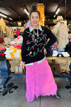 Load image into Gallery viewer, Karamel Collection - Fuschia Silk Ruffle Skirt Fall Colors Skirt