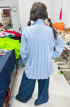 Load image into Gallery viewer, HC - Love Me Some Back Pleated Point Collar Shirt- Sweet Blue