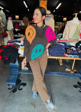Load image into Gallery viewer, Davi & Dani - Smiley Face Sweater - Dark Brown