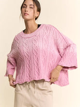 Load image into Gallery viewer, Davi & Dani - Long Sleeve Sweater Cable Knit Pattern Lilac