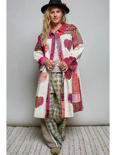 Load image into Gallery viewer, Pol -Artisan Eyelet Top Mixed Prints & Heart Patch Cardigan