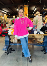 Load image into Gallery viewer, Pixi + Ivy - Mock Neck 3/4 Wide Sleeve Sweater Top - Pink
