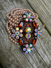Load image into Gallery viewer, A Rare Bird- Brown Crystal 9 Strand Pearl Bracelet