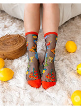 Load image into Gallery viewer, Sock Candy - La Dolce Vita Black Sheer Crew Sock
