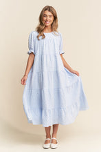 Load image into Gallery viewer, J.nna - Picnic Tiered Maxi Dress in Blue Gingham