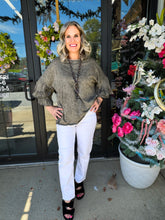 Load image into Gallery viewer, Easel - Wing Ruffle Sleeves Mineral Washed Slub Top