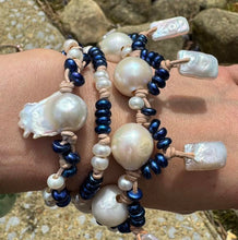 Load image into Gallery viewer, HC - Queen Crown With Charming Blue/White Pearls Bracelet One Of The Kind
