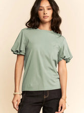 Load image into Gallery viewer, Davi & Dani - Puff Short Sleeve Crew Neck Top