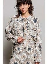 Load image into Gallery viewer, Pol - Geometric Star Wide Long Sleeve Quilted Stitch Woven Jacket