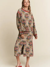 Load image into Gallery viewer, J.nna - Vintage Floral Front Slit Midi Skirt