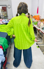 Load image into Gallery viewer, HC - Love Me Some Back Pleated Point Collar Shirt- Sweet Green