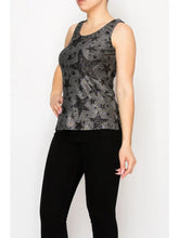 Load image into Gallery viewer, Origami - SUBTLY SPARKLY LUREX FABRIC TANK TOP - Black Star