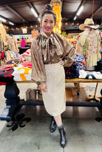 Load image into Gallery viewer, High Waist Sequin Skirt - Gold