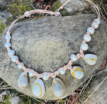 Load image into Gallery viewer, HC - Handmade White Pearl With Seashell Charm Choker