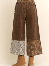 Load image into Gallery viewer, Davi & Dani - Washed Corduroy and Flower Denim Pants