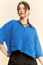 Load image into Gallery viewer, Davi & Dani - Textured Sweater Knit Knotched V-neck Top