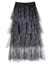 Load image into Gallery viewer, Tiered Tulle Plaid Skirt