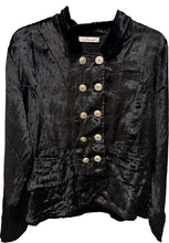 Load image into Gallery viewer, Velvet Rayon Military Jacket w/ Burnout Velvet Applique